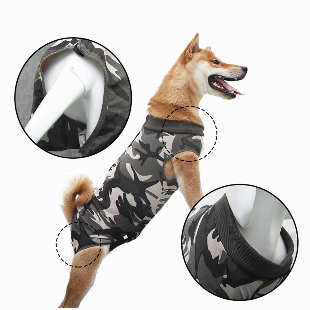 Dog Surgical Recovery Suit Onesie Breathable Abdominal Wounds and Protect Skin Prevent Licking Cone E Collar Alternative After Post-Operation Wear