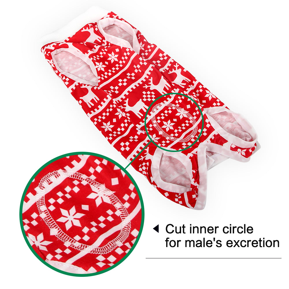 Dog Surgical Recovery Suit Onesie Breathable Abdominal Wounds and Protect Skin Prevent Licking Cone E Collar Alternative After Post-Operation Wear